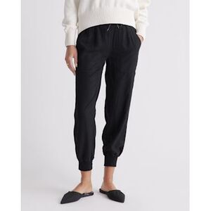 Quince Vintage Wash Tencel Utility Jogger Deep Black Pants M